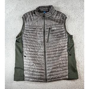 Eddie Bauer First Ascent Vest Mens L Storm Goose Down 800 Puffer Full Zip Green